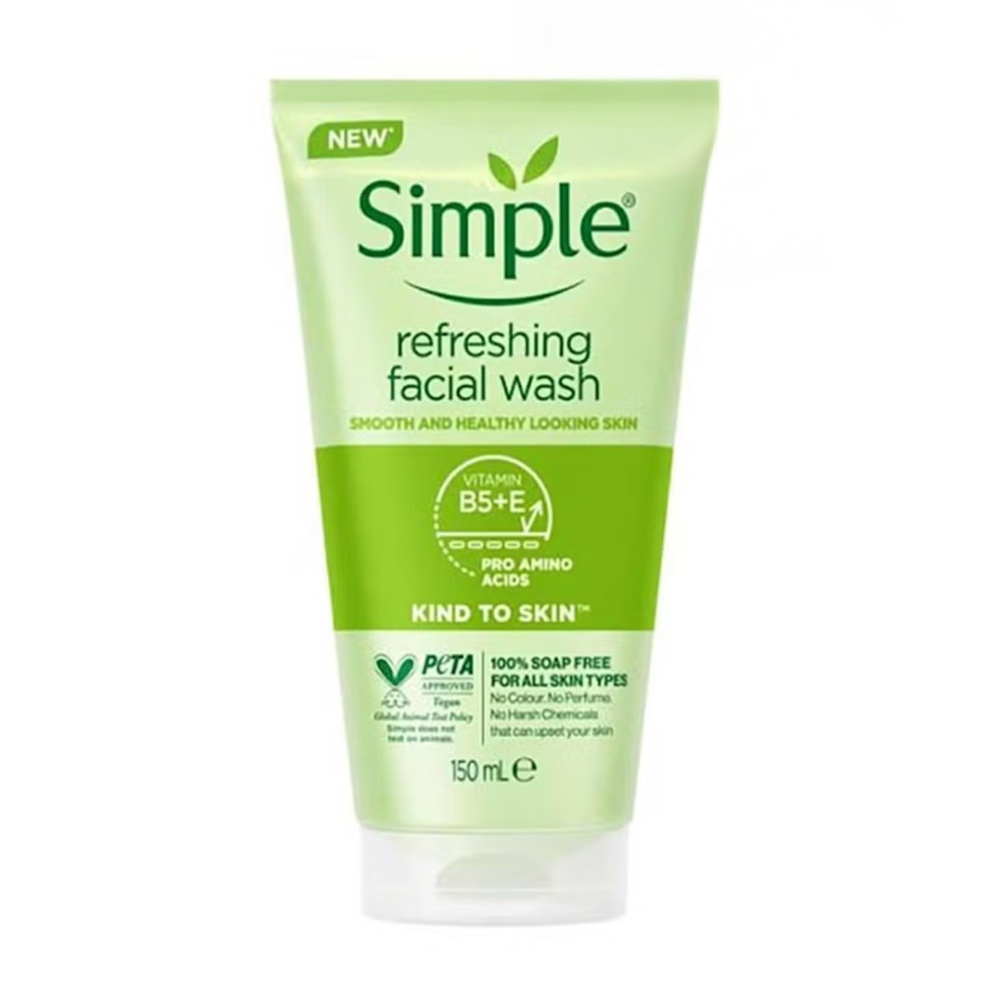 Simple Refreshing Facial Wash with Vitamin B5 & E - 150ml