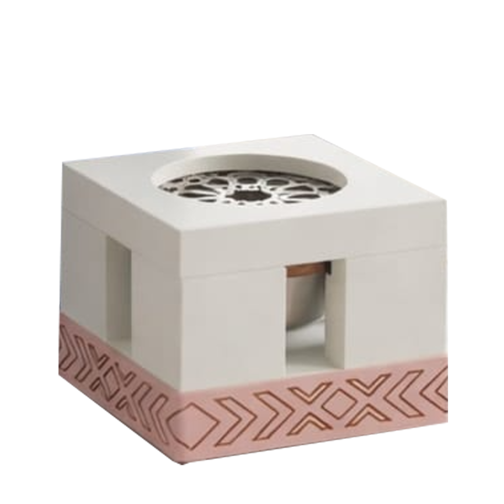 Sadeem Incense Burner - White & pink