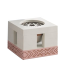 Sadeem Incense Burner - White & pink