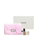 Dior Pink Makeup Bag Set -Miss Dior Blooming Bouquet Eau de Toilette 5ML -Addict Lip Maximizer 2ml #001 -Forever 24H No Transfer High