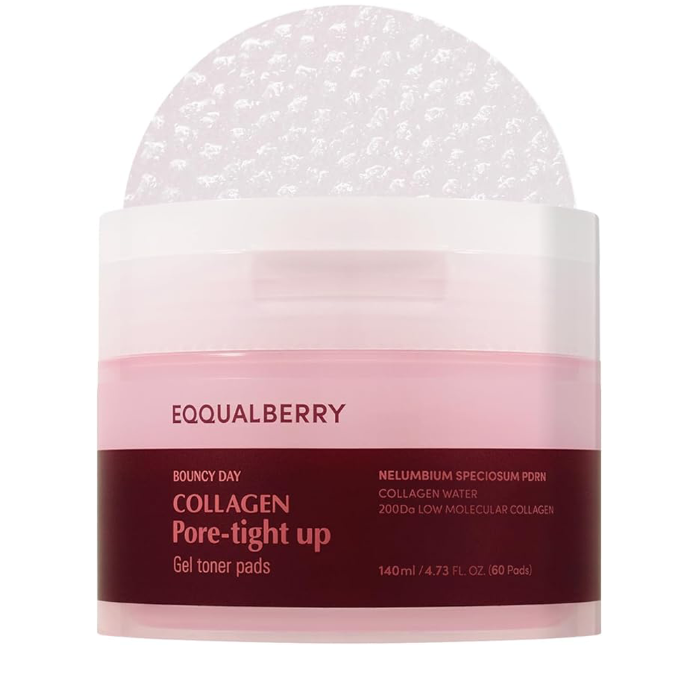 EQQUALBERRY COLLAGEN PORE-TIGHT UP GEL TONER PADS 140ML/60PADS