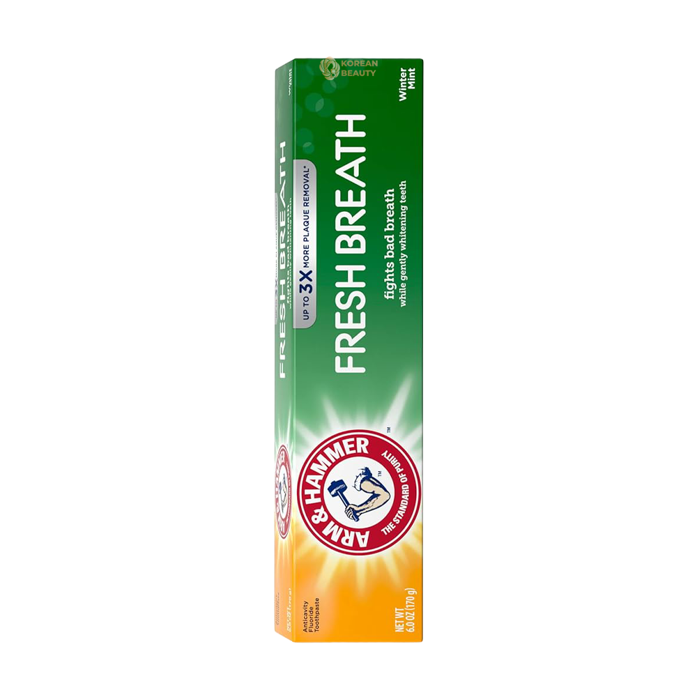 ARM & HAMMER Advanced White Breath Freshening Toothpaste-, One 6oz Tube, Winter Mint- Fluoride Toothpaste