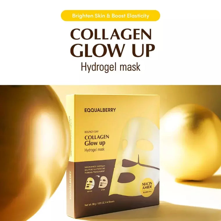 EQQUALBERRY Collagen Glow Up Hydrogel Mask -4 sheets