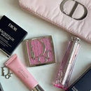 Dior Pink Makeup Bag Set -Miss Dior Blooming Bouquet Eau de Toilette 5ML -Addict Lip Maximizer 2ml #001 -Forever 24H No Transfer High
