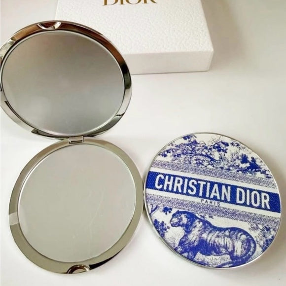 christian dior toile de jouy blue compact pocket mirror