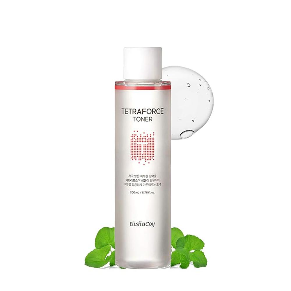 Elishacoy tetraforce toner 200ml, Tea Tree and centella asiatica Contained Skin Calming Facial Astringents, Removes Dead Skin Cells, Skin Moisturizing for Oily Acne Prone Skin