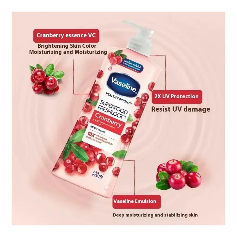 Vaseline Healthy Bright Super Food Freshlock Cranberry Lotion 320ml