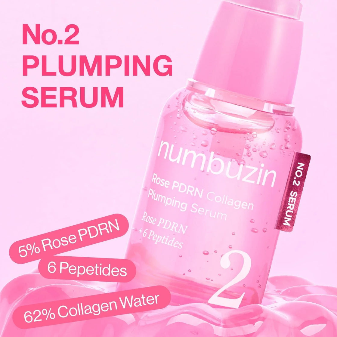 Numbuzin No.2 Rose PDRN Collagen Plumping serum 30ml