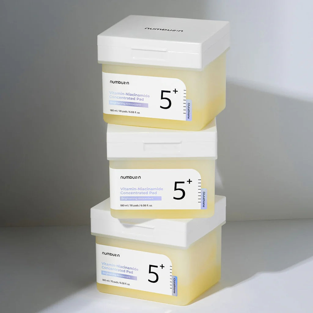 Numbuzin No.5+ Niacinamide Concentrated Toner Pad | Glutathione, Niacinamide, PHA & LHA, 180ml