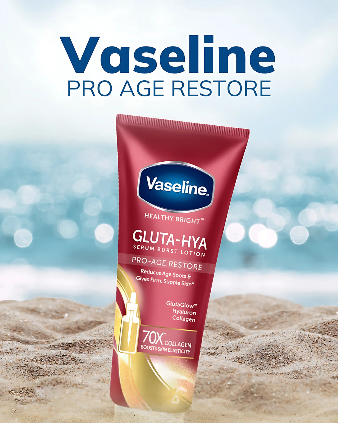 Vaseline Gluta-Hya Serum Burst Lotion Pro-age restore 70ml