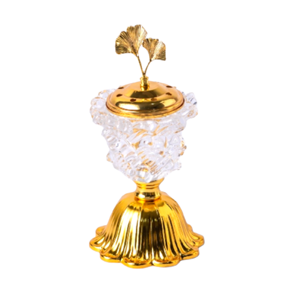 Gold Crystal flower Incense Burner