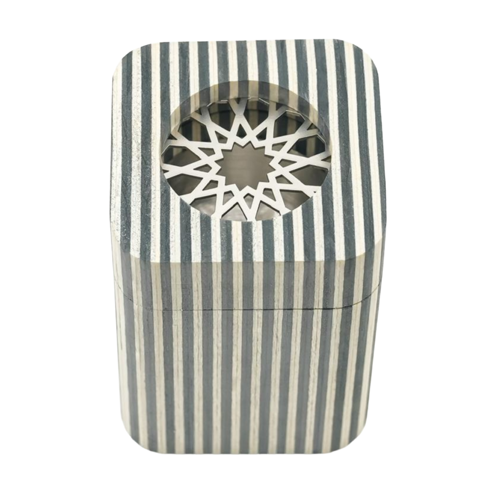 Mini Striped Incense Burner Black And Beige
