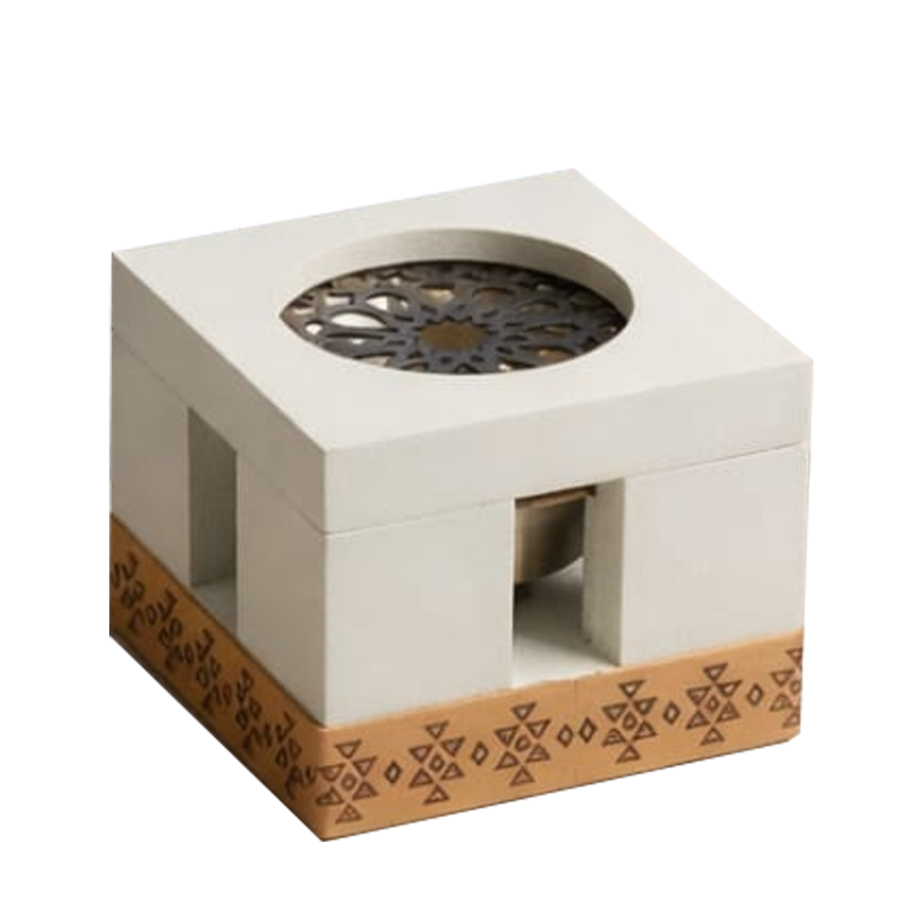 Sadeem Incense Burner - White & beige