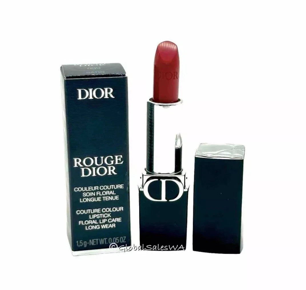 Dior Rouge Floral Lip Care Long Wear Lipstick RED 999 SATIN Size 1.5g Mini