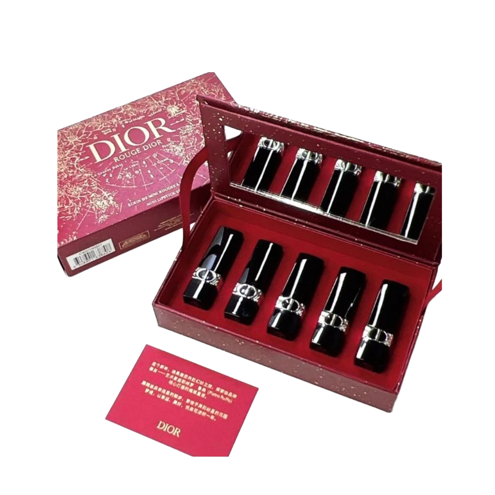 Rouge Dior Couture Lipstick Set of 5 Pieces 999 Velvet, 777 Velvet, 720 Icome, 772 Classic, 840 Rayonnante