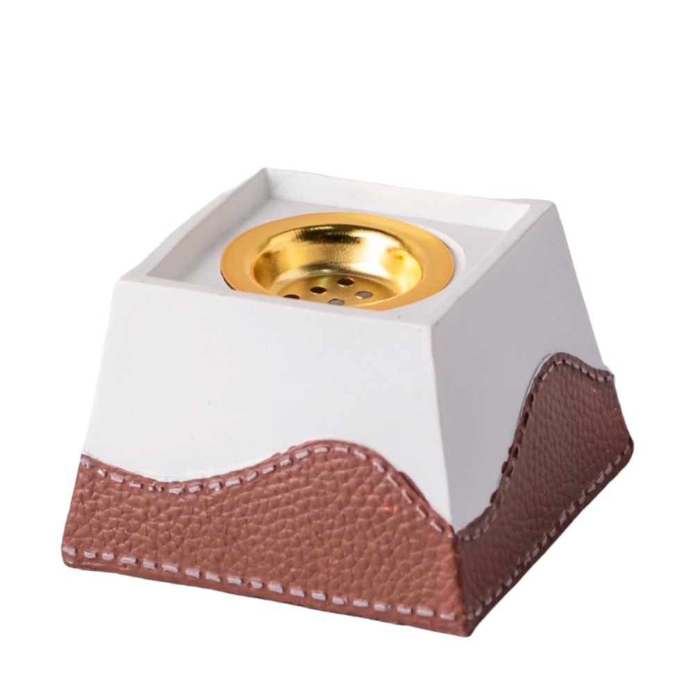 White brown incense burner