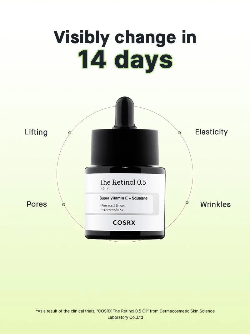 COSRX retinol 0.5 oil, super vitamin E+ squalane