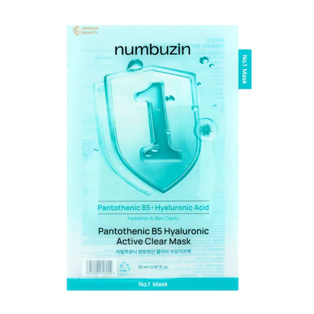 Numbuzin No.1 Pantothenic B5 Hyaluronic Active Clear Mask Sheet 1pc
