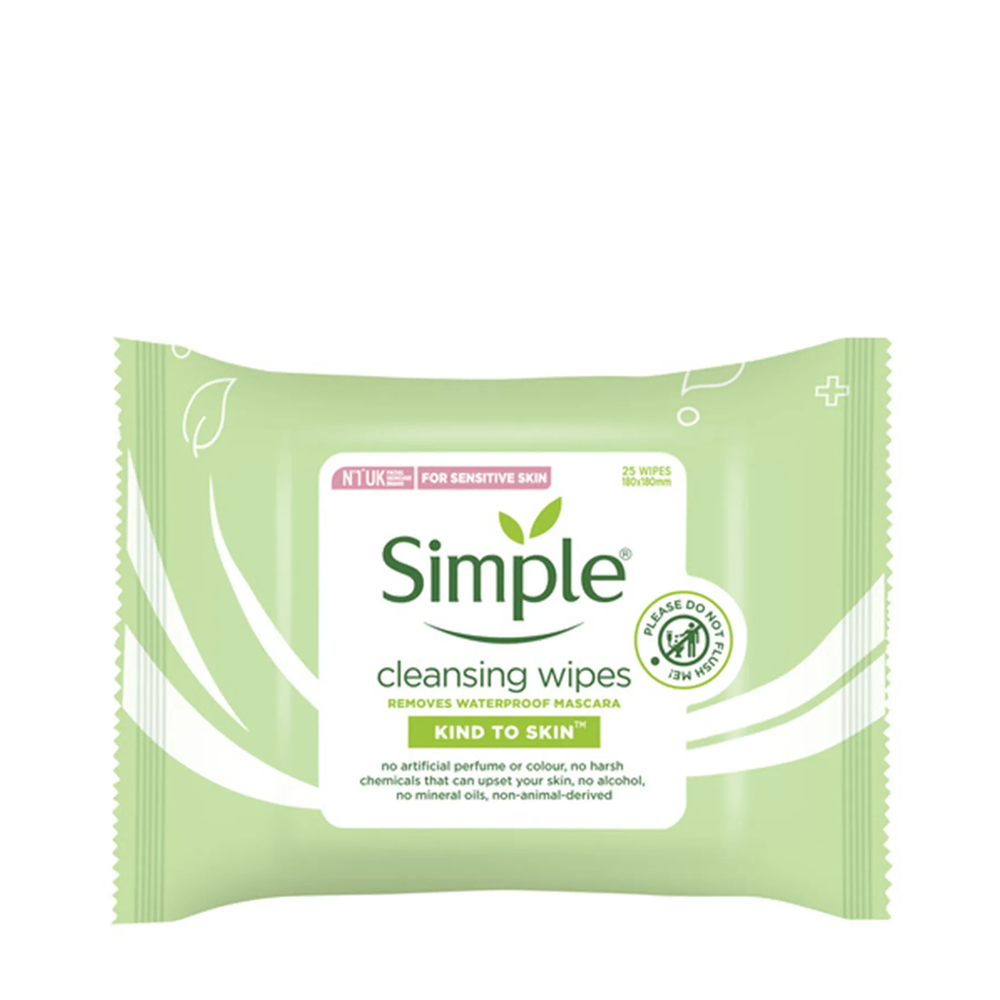 Simple Cleansing Facial Wipes - 25 Wipes