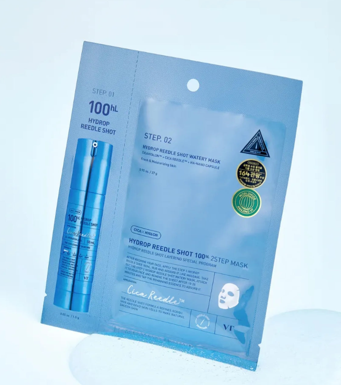 VT Cosmetics Hydrop Reedle Shot 100 , 2nd step Watery Mask 27g