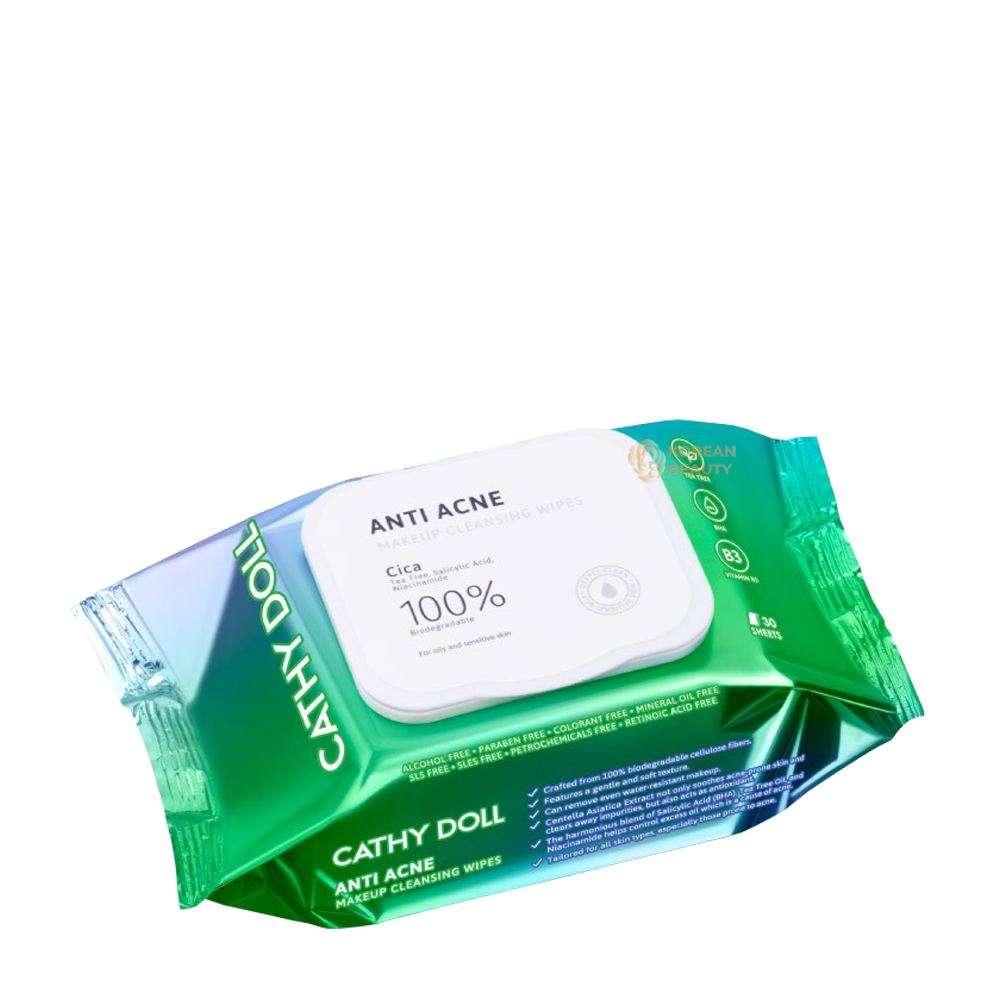 Cathy Doll Anti Acne Makeup Cleansing Wipes 30 sheets