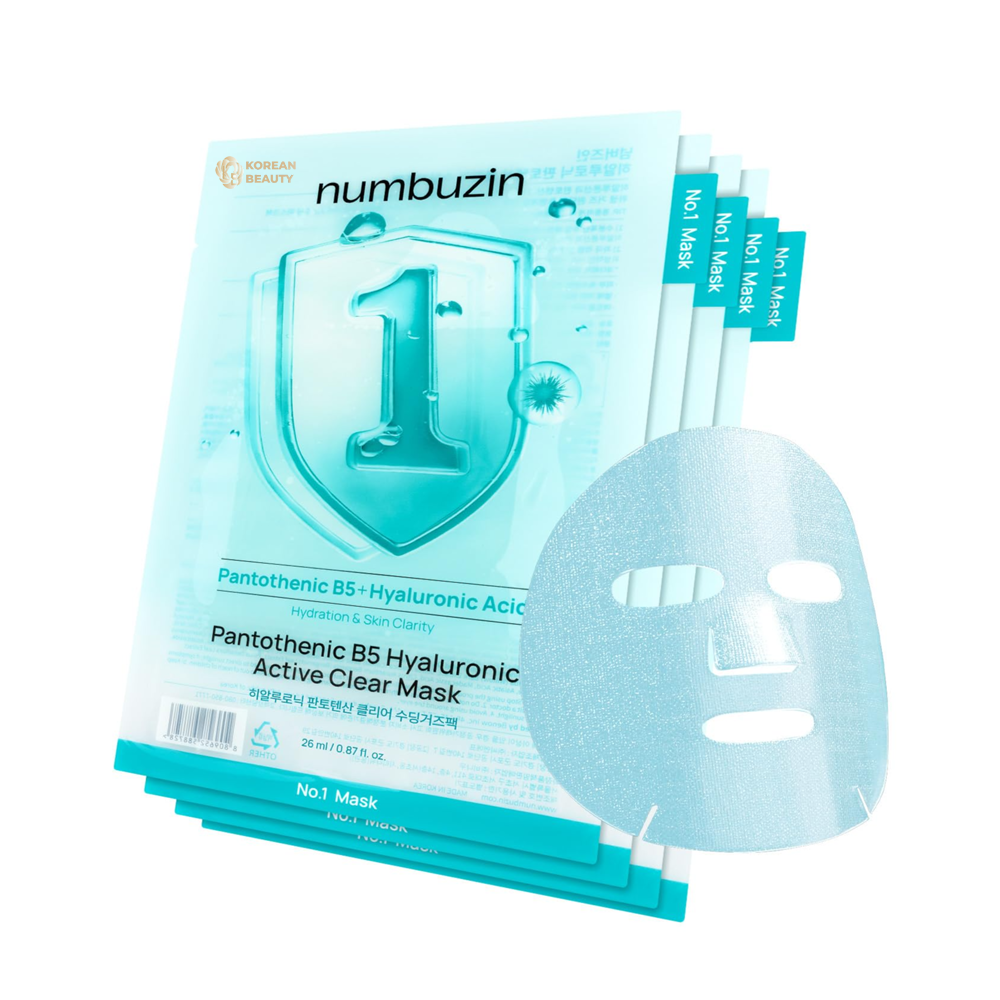 Numbuzin No.1 Pantothenic B5 Hyaluronic Active Clear Mask Sheet 4pcs/Box