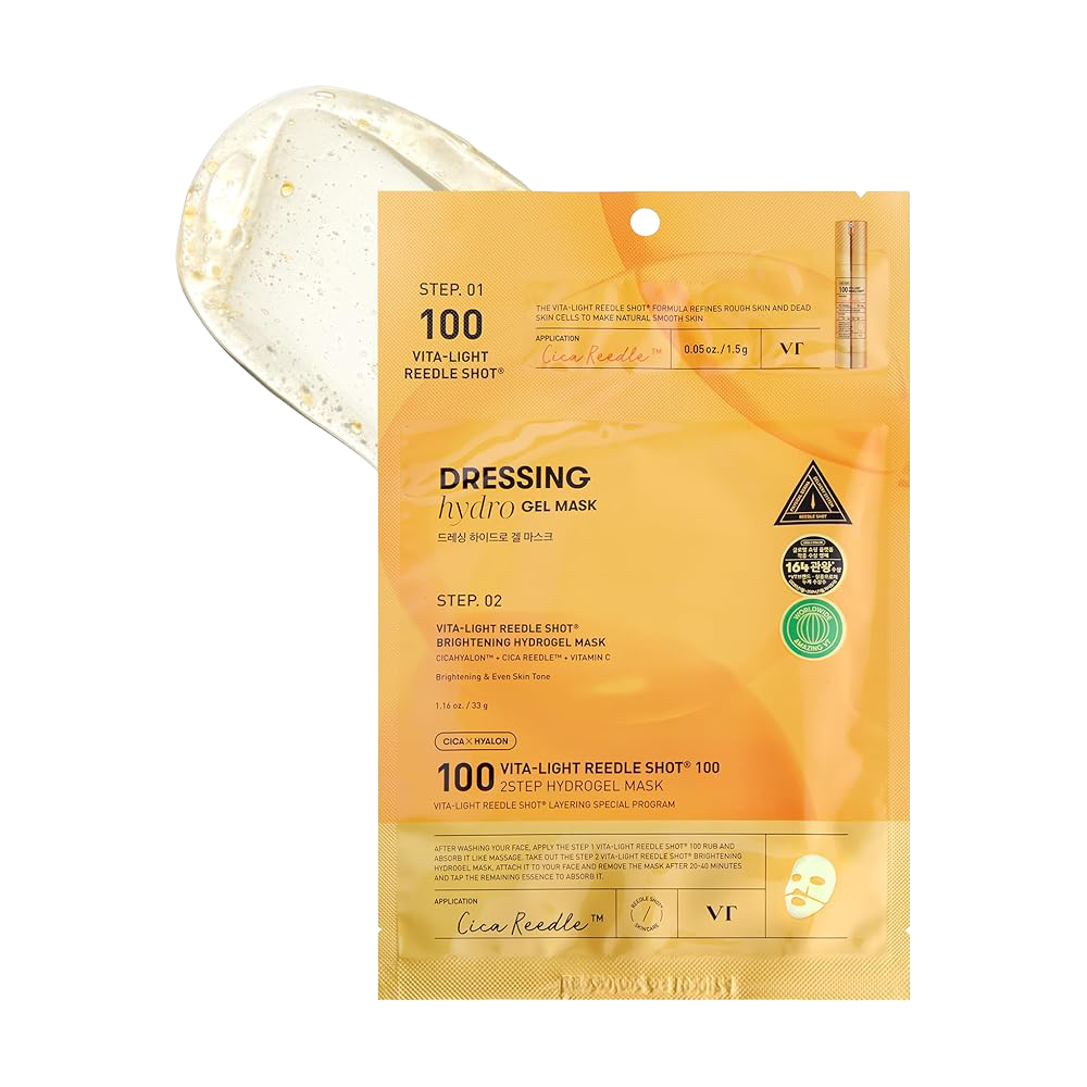 VT COSMETICS Vita-Light Reedle Shot 100 2-Step brightening  Hydrogel Mask 34.5g
