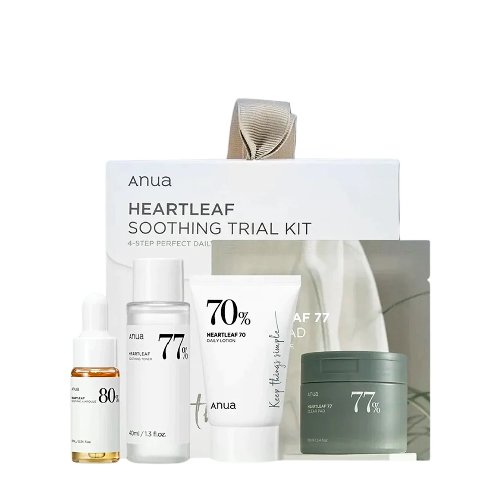 ANUA heartleaf soothing trial Kit 4-step perfect daily routine