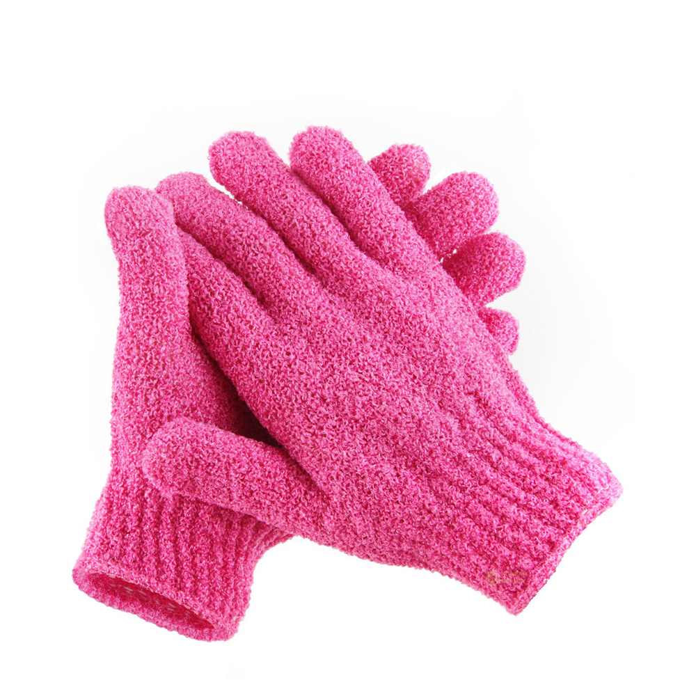 Ibeauty Exfoliating Bath Gloves-pink