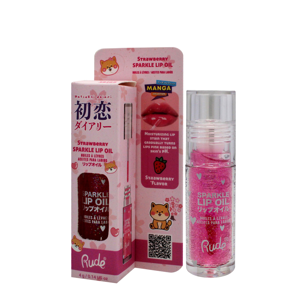 Rude Manga Collection Strawberry Sparkle Lip Oil 4g