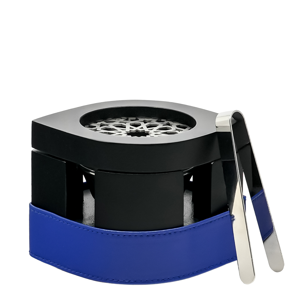 Travel Incense Burner - Black With Blue Strap