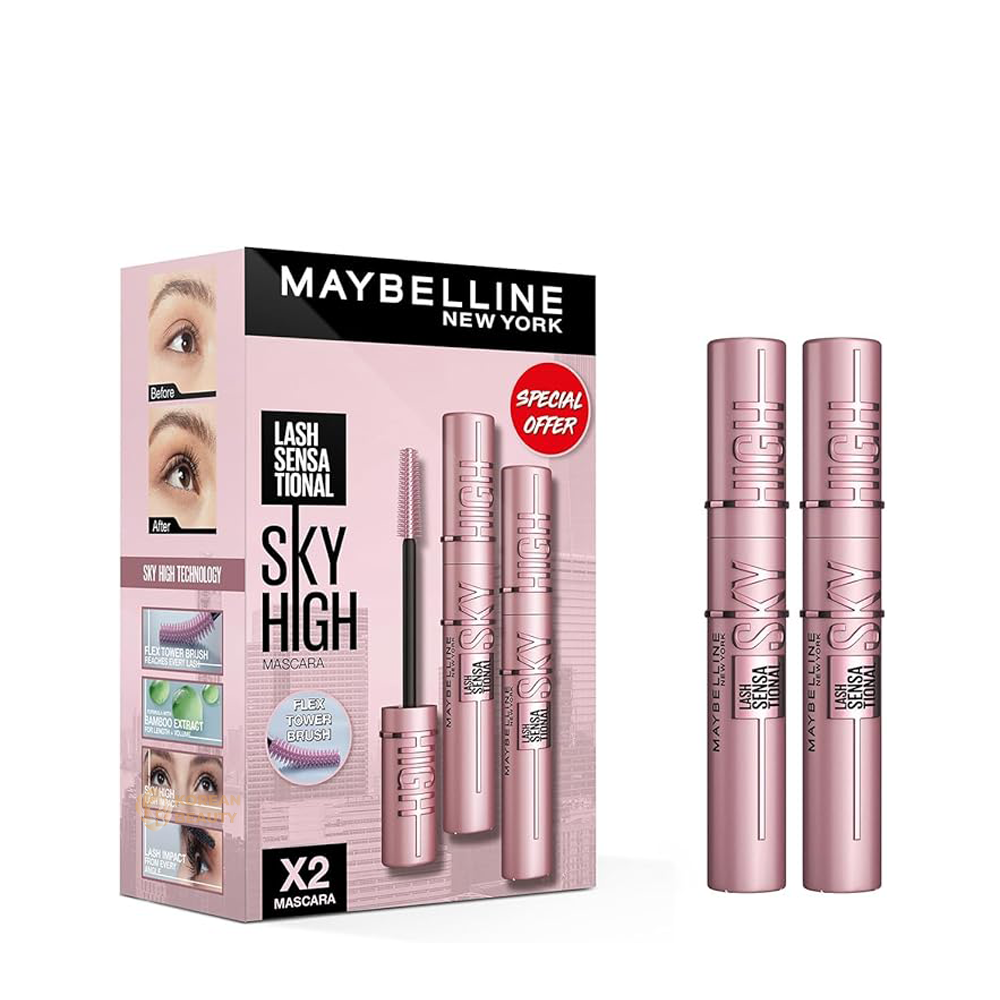 MAYBELLINE LASH SENSATIONAL SKY HIGH MASCARA BLACK(X2)