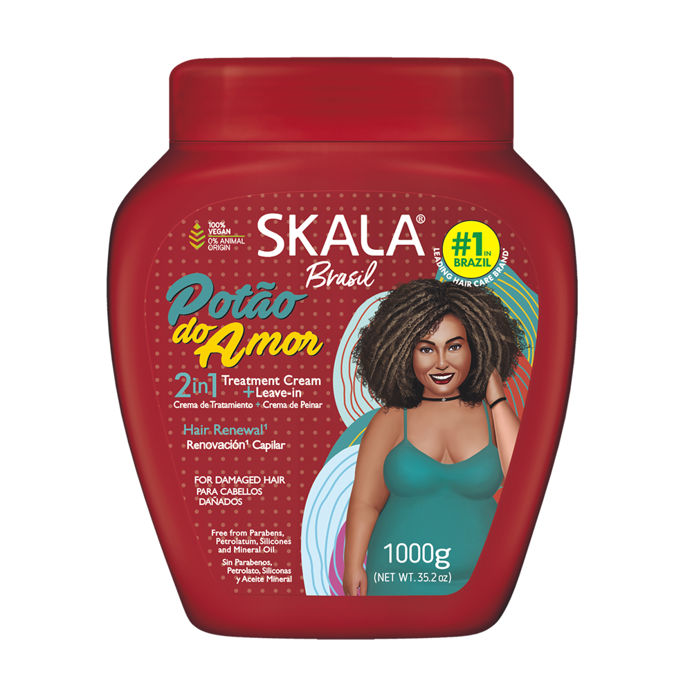 Skala Brasil Potão do Amor 2 In 1 Hair Treatment Cream + Leave-In For Damaged Hair 1000g