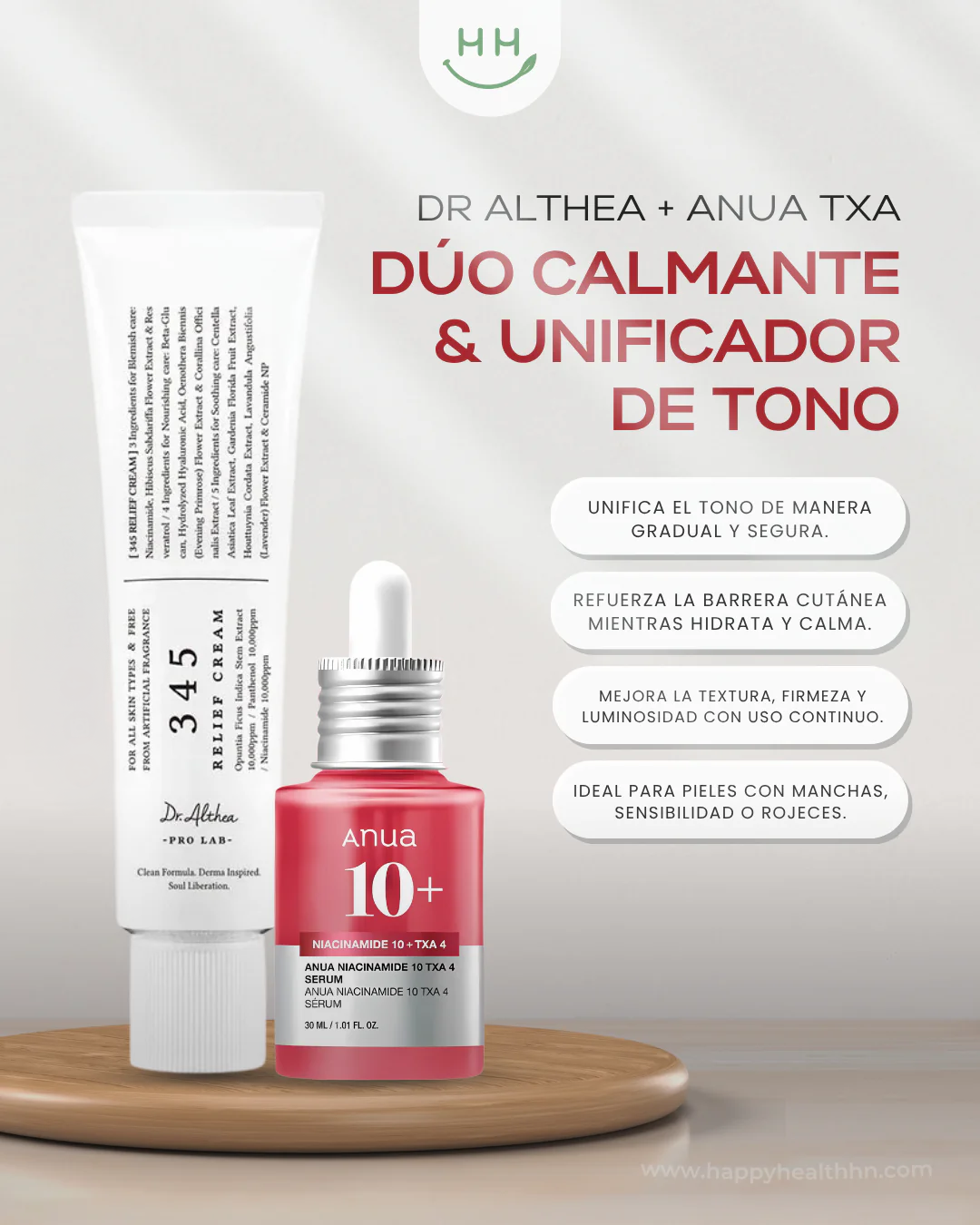 DR.ALTHEA 345 relief cream + ANUA niacinamide 10% + TXA 4% serum set