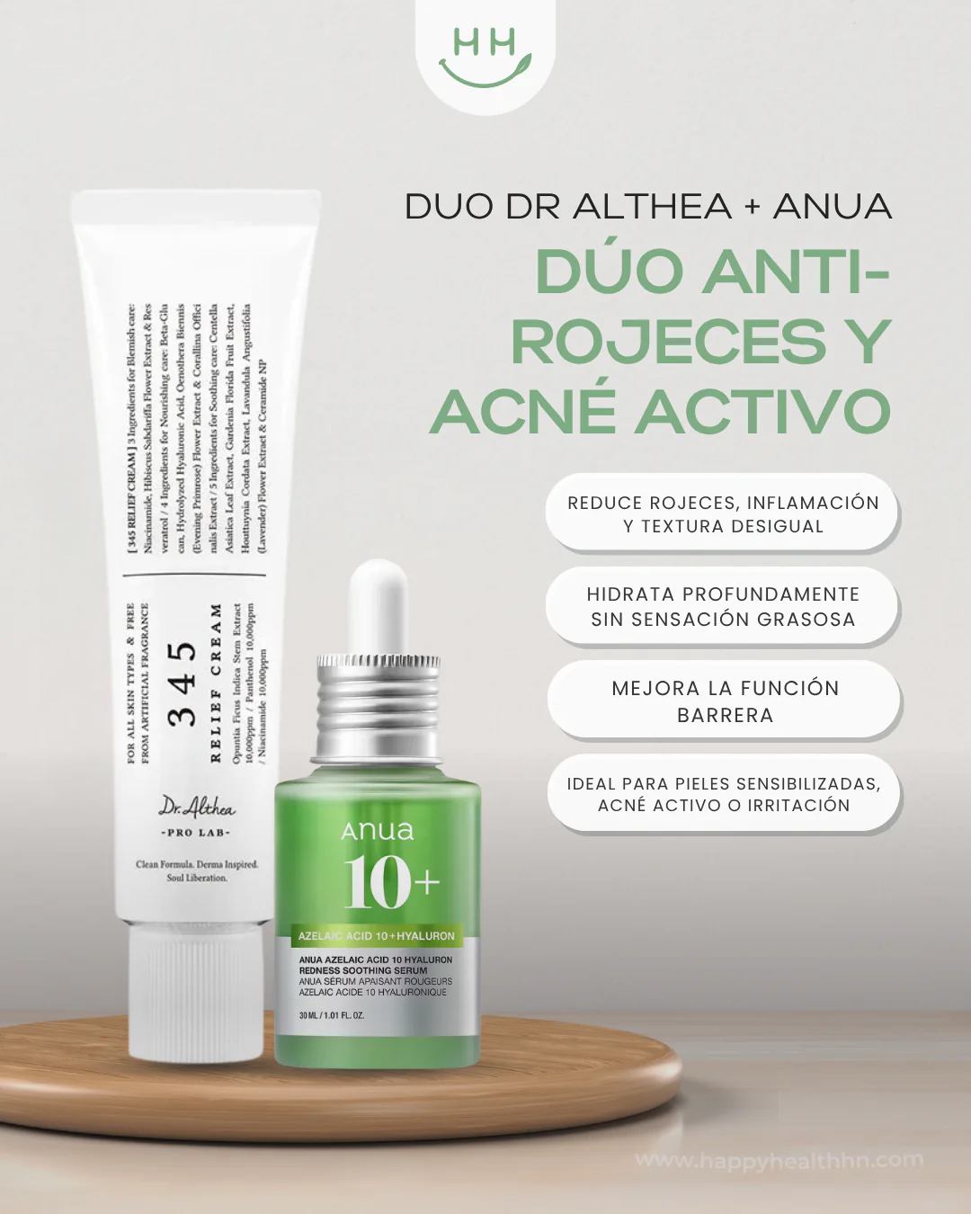 DR ALTHEA 345 relief cream & ANUA Azelaic acid 10+ hyaluron serum set