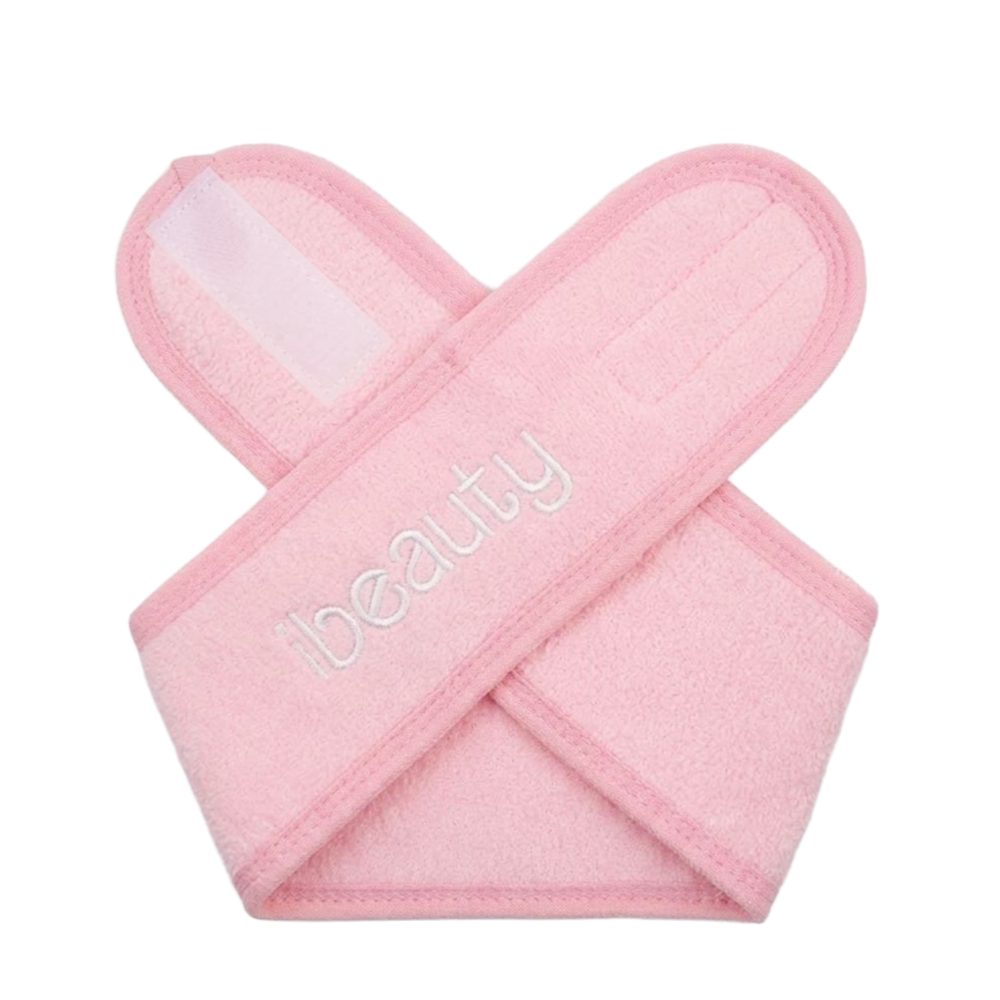 ibeauty light pink adjustable spa makeup headband